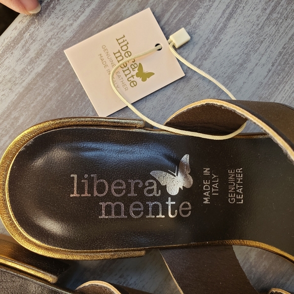 Libera Mente Gold/Brown Leather Sandals from Italy Size 8½ NWT (Sb2) - Picture 9 of 9